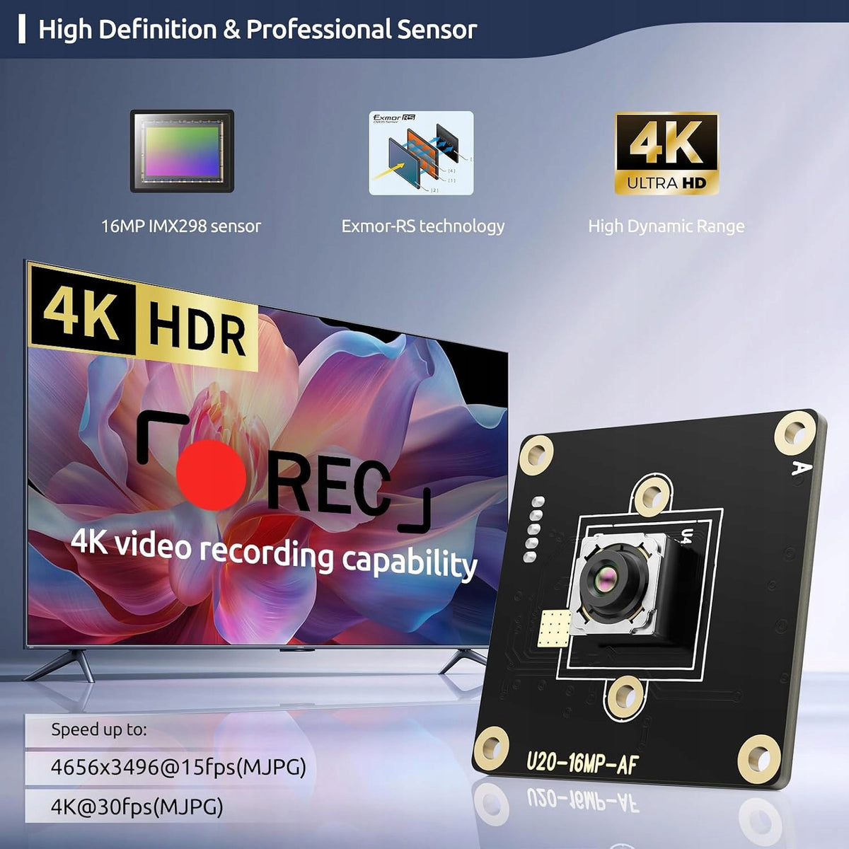 InnoMaker U20-16MP-AF Autofocus 4K USB 2.0 UVC Camera Board Brand INNOCN