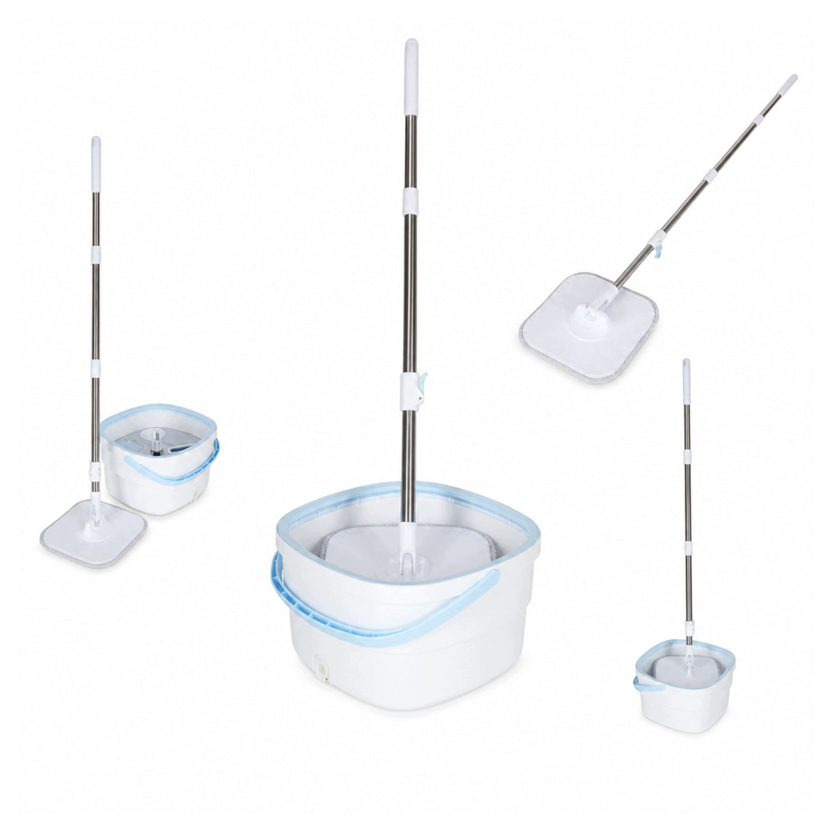 Innovative Flat Rotary Mop With Square Bucket And Water Separation