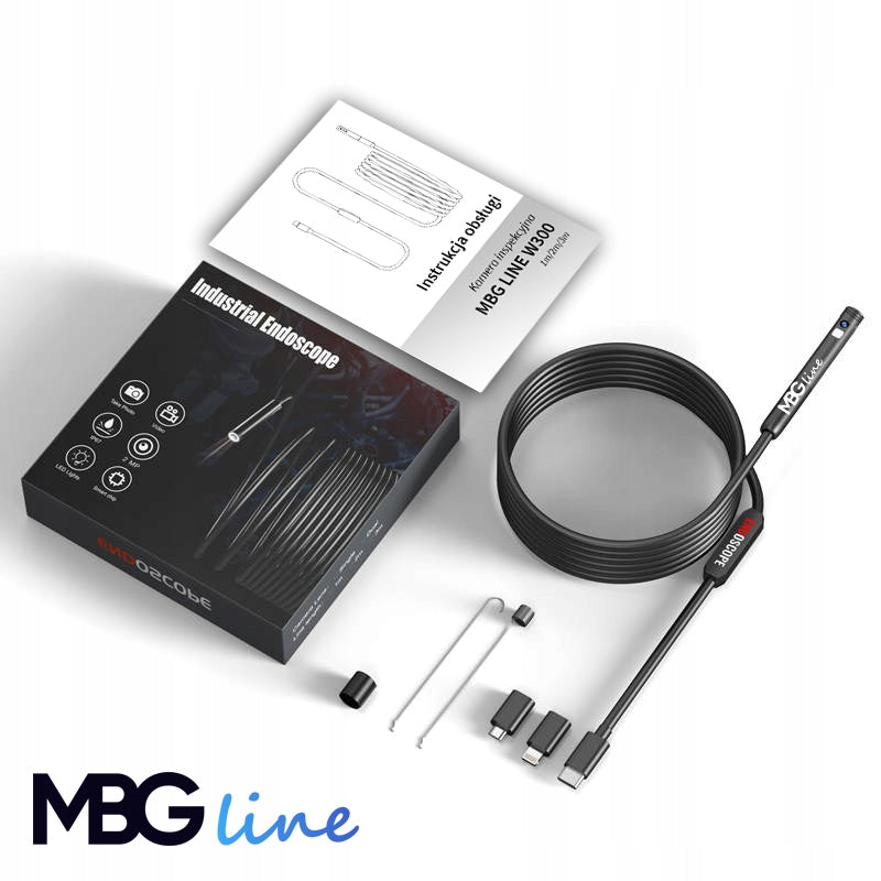 Inspection camera duo endoscope two cameras 2M 7LED 2xFHD WiFi for iPhone Brand MBG Line