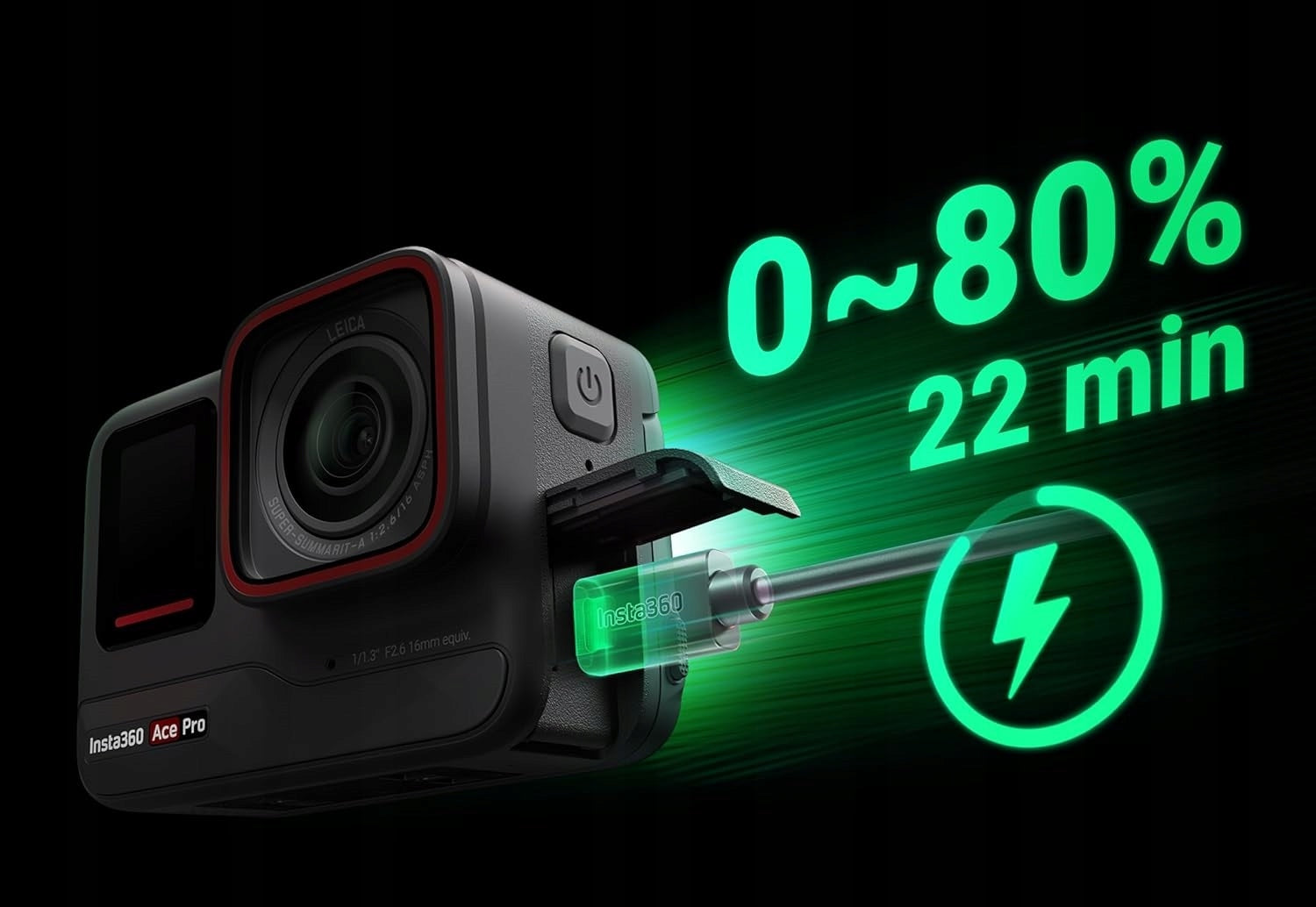 Insta360 AcePro Waterproof Sports Camera 4K 2024 Color black
