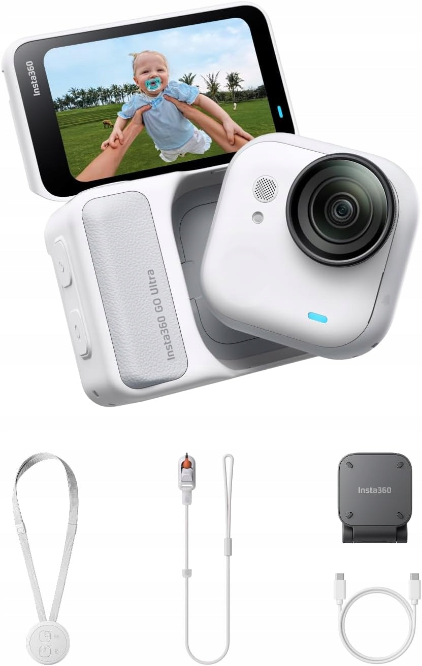 Insta360 GO Ultra 4K FlowState Camera Battery 200min White Standard Bundle