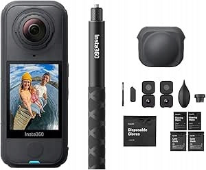 Insta360 X4 Camera 8K 360° Interchangeable Lenses Invisible Stick 165g Pro