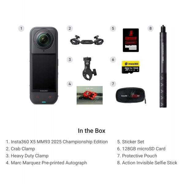 Insta360 X5 MM93 2025 Championship Edition, camera included for motorcycle