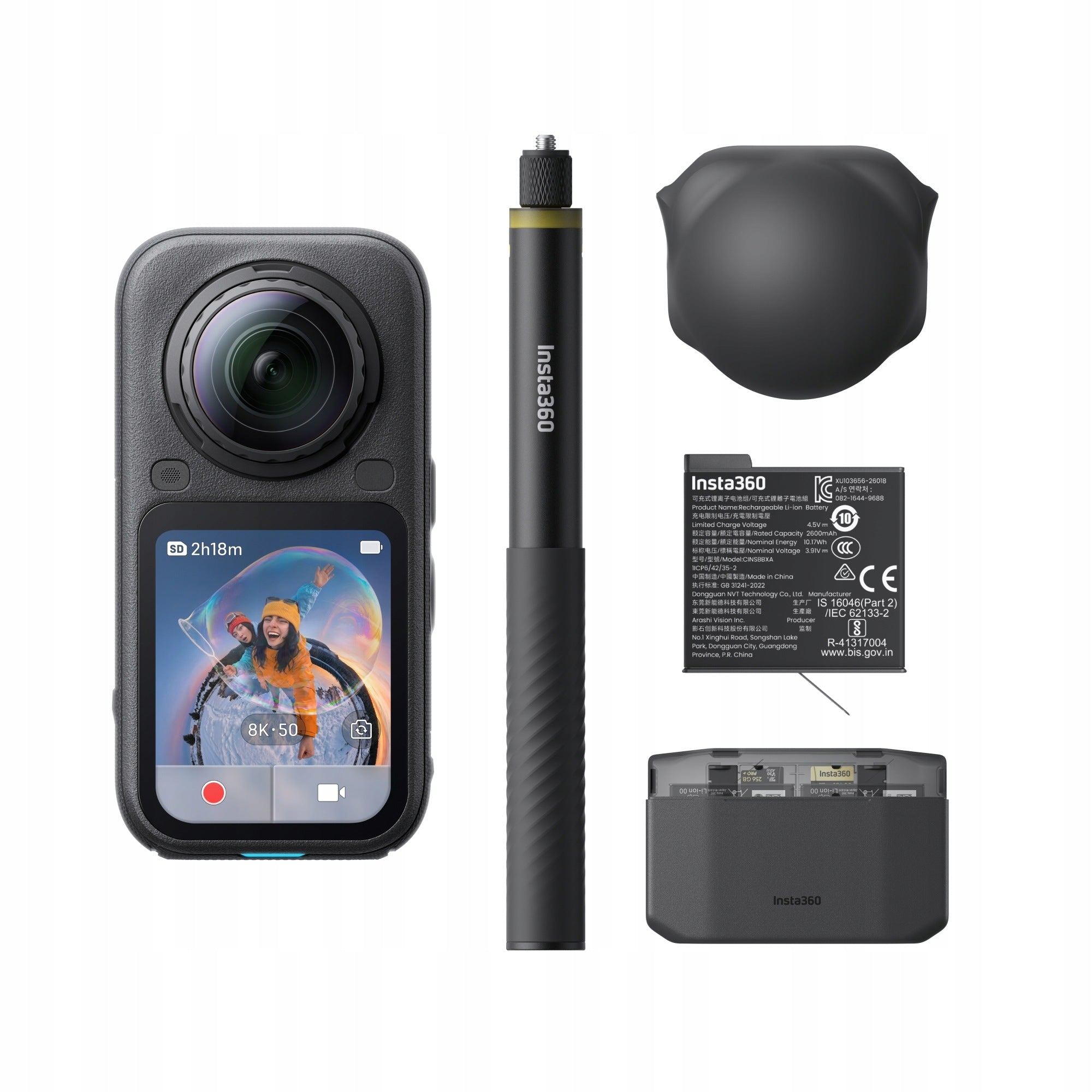 Insta360 X6 Essentials Bundle Midnight Black 4K UHD Action Camera