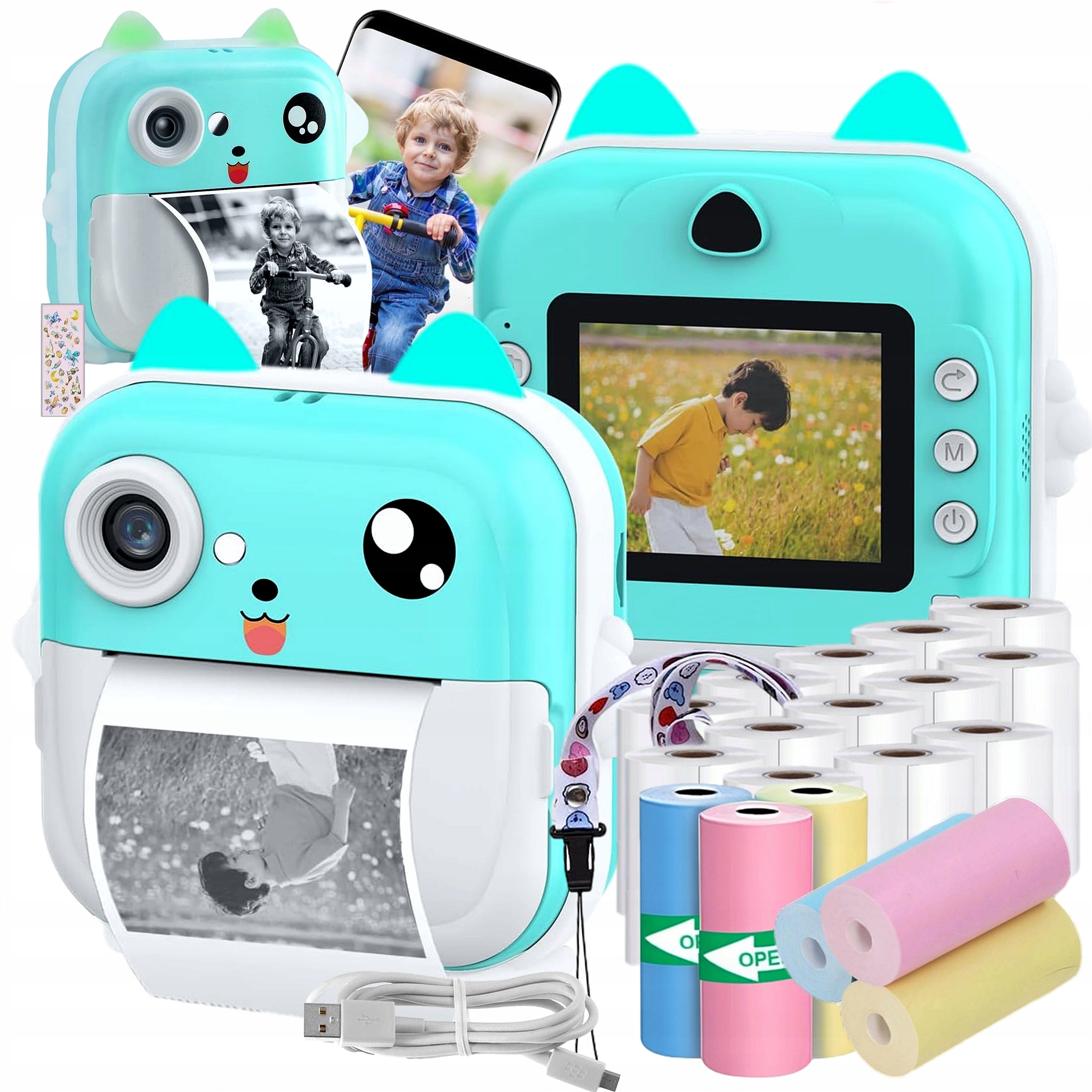 Instant CAMERA for children THERMAL PRINTER + Rolls 19 pcs Printer