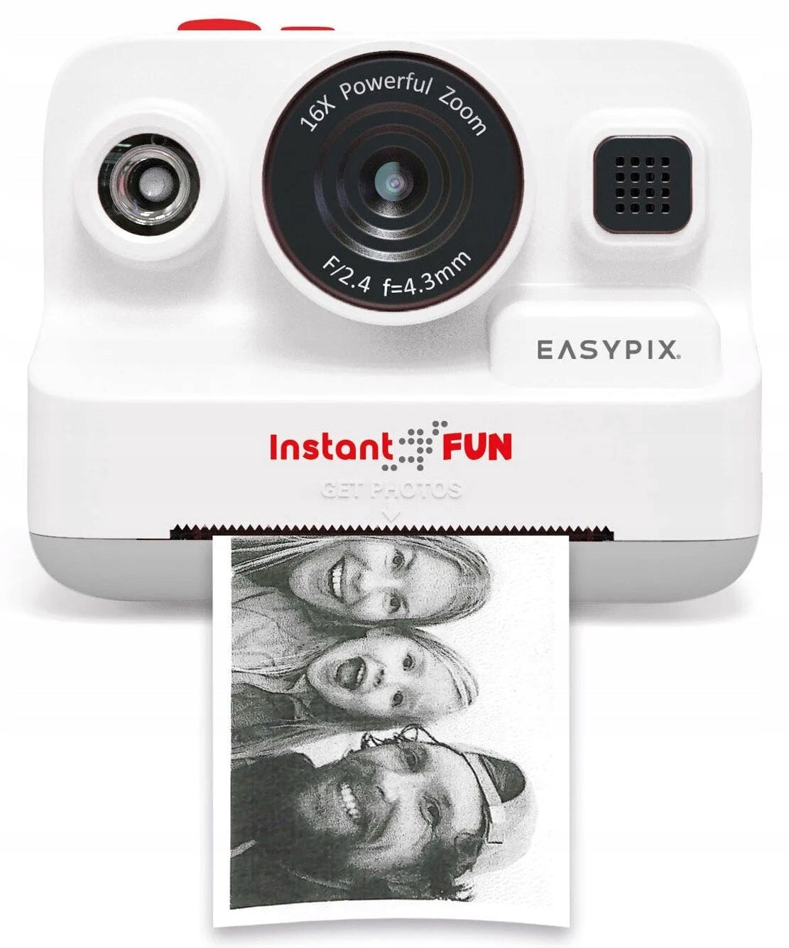 Instant Camera EASYPIX InstantFUN White Batteries included no