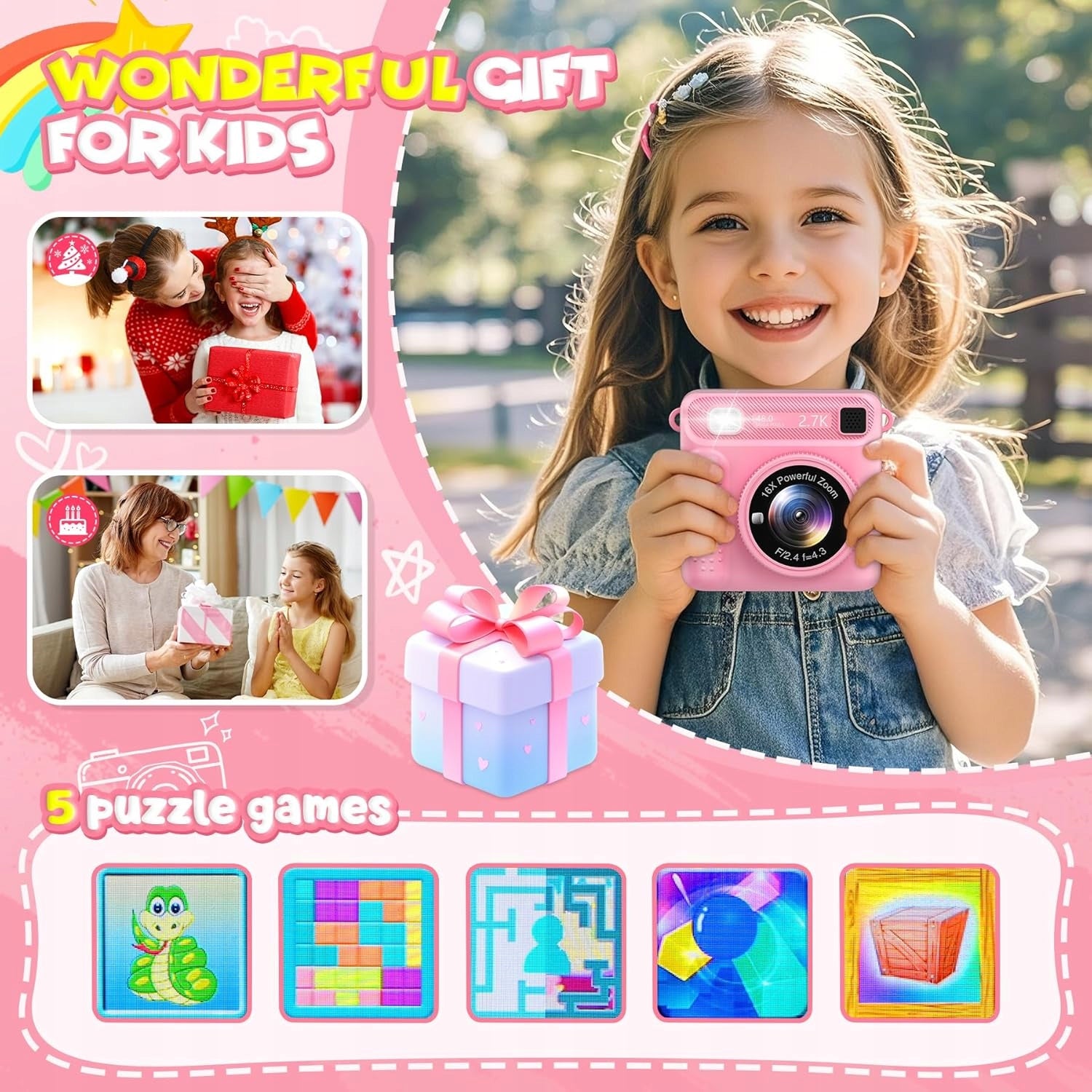 Instant Camera Pink with Printer and 32GB Card Manufacturer code P3/AFR
