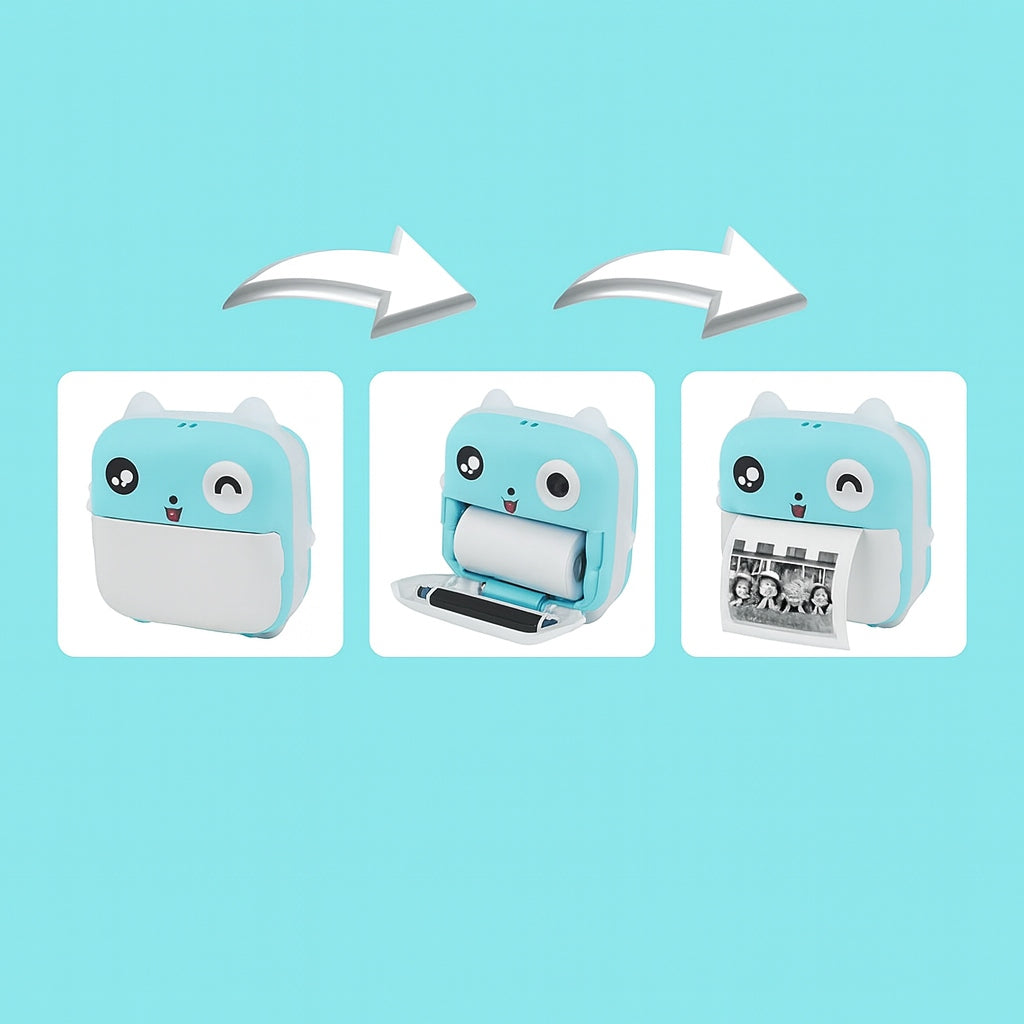 Instant Camera Thermal Printer for Children PRINTING 2 + 13 Rolls Manufacturer code Aparat Fotograficzny cyfrowy do zdjęć FOTORB