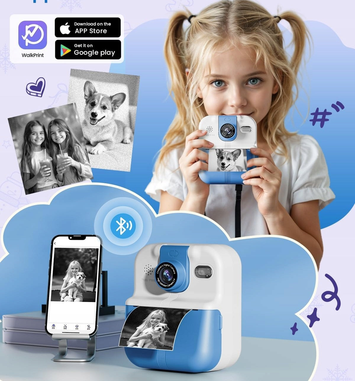 Instant Camera for Child Digital MP3 GAMES Printing Phone Lens 180 EAN (GTIN) 5904647829138
