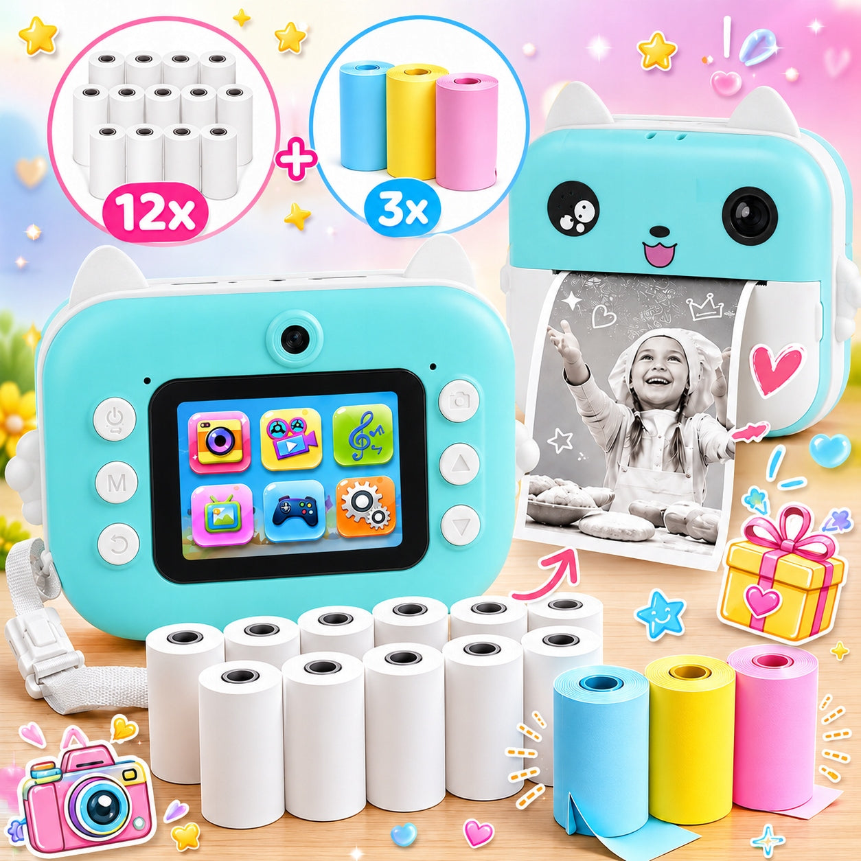 Instant Camera for Kids Click ZOOM 48Mpx with LCD Screen 15 ROLLS Model 651461723