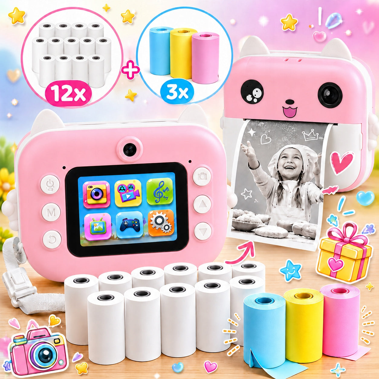 Instant Camera for Kids Click ZOOM 48Mpx with LCD Screen 15 ROLLS Model 651461973
