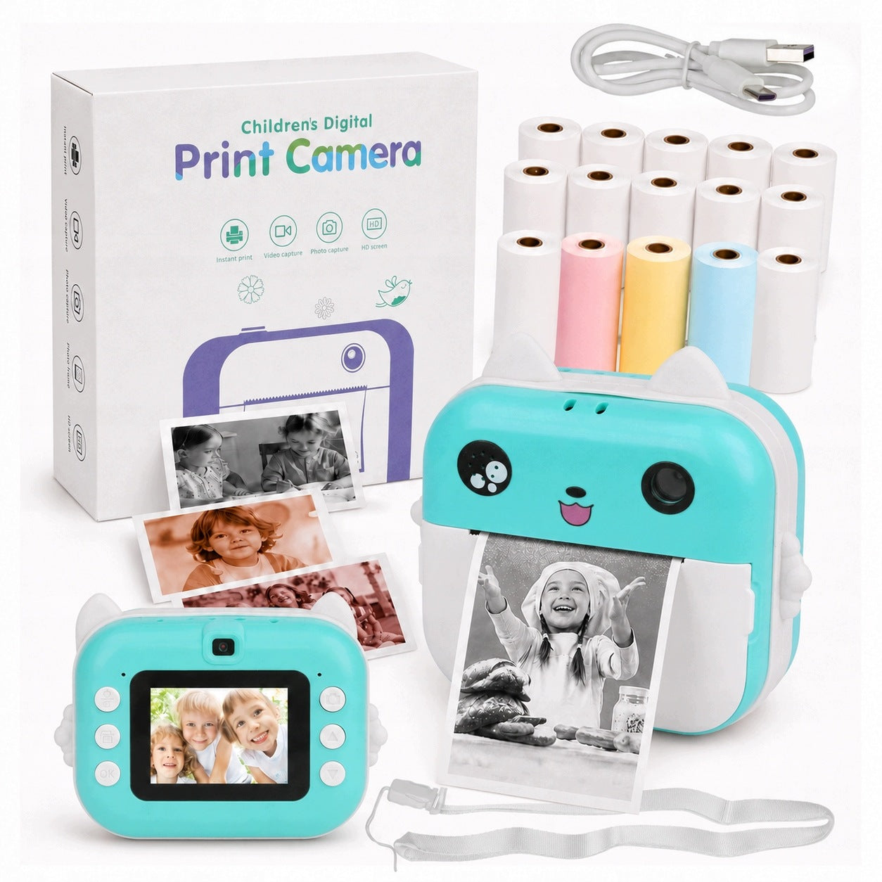 Instant Camera for Kids Click ZOOM 48Mpx with LCD Screen 15 ROLLS