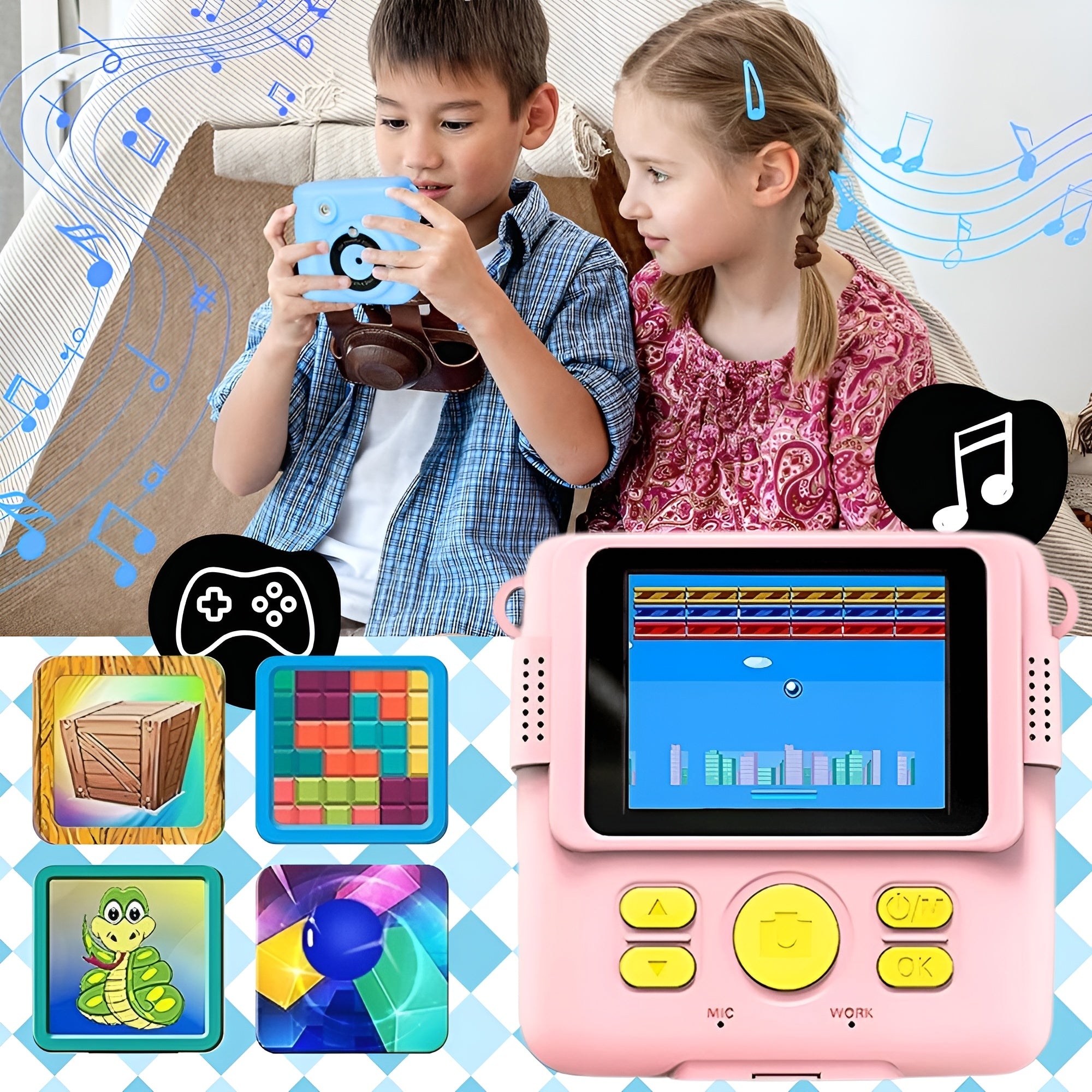 Instant Camera for Kids Digital Camera with Printer Print 14 ROLLS Manufacturer code Aparat natychmiastowy dla dzieci drukarka