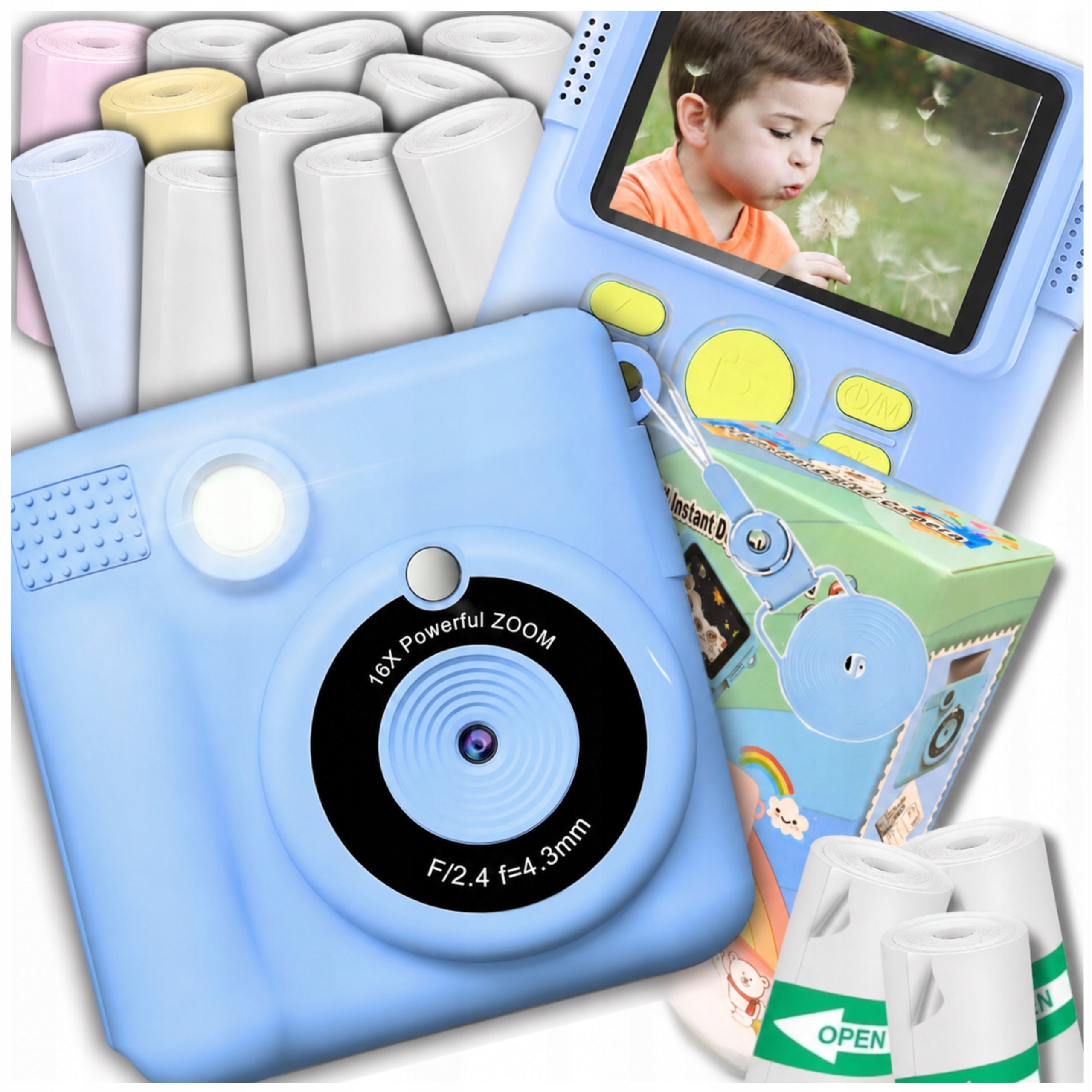 Instant Camera for Kids Digital Camera with Printer Print 14 ROLLS