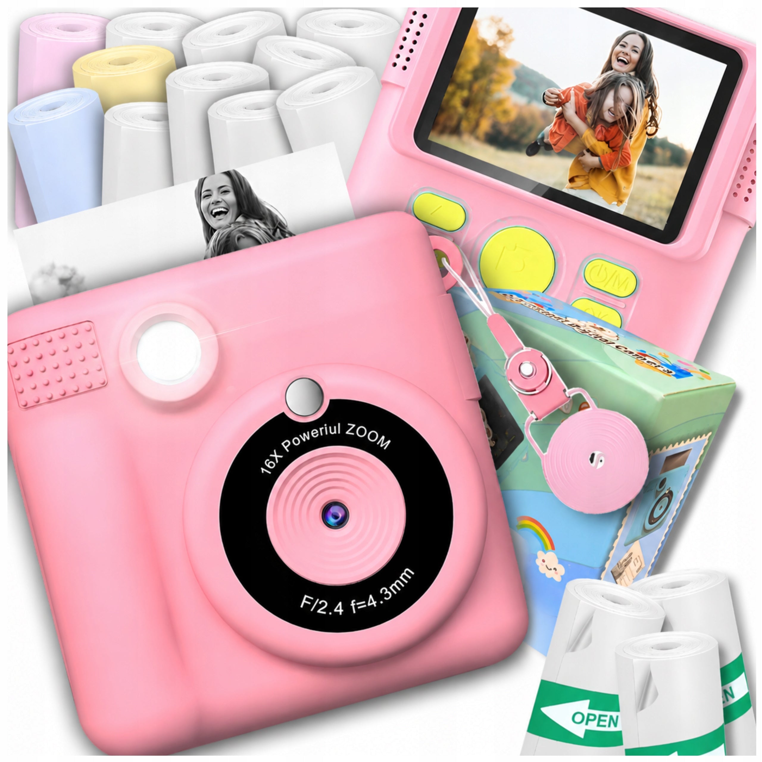 Instant Camera for Kids Digital Camera with Printer Print 14 ROLLS