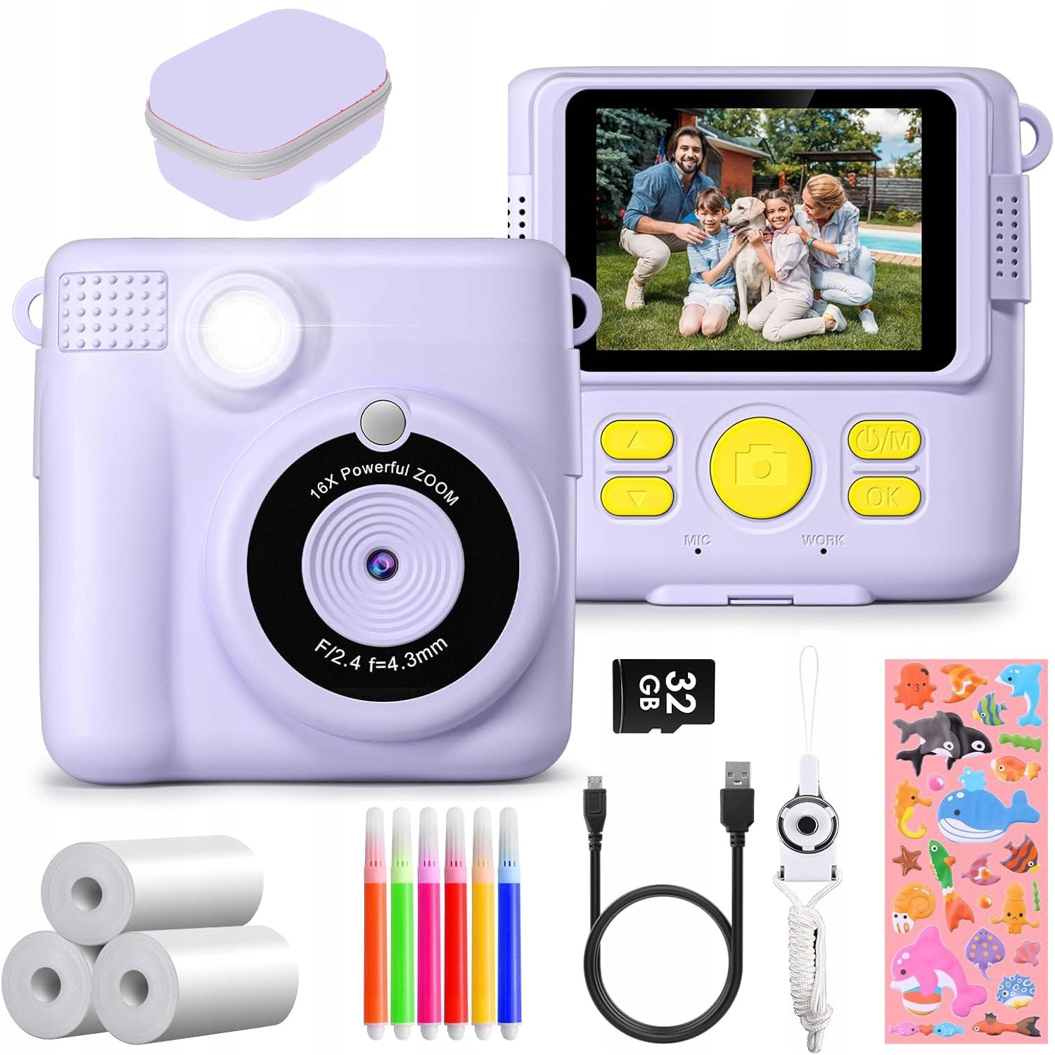 Instant Camera for Kids, Instant Camera, Printing Paper Model drukarka fotograficzna