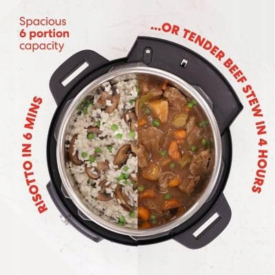 Instant Pot Duo Plus with WhisperQuiet Multi-Cooker 6 Quart (5.7L) - Black, Electric Dominant color black