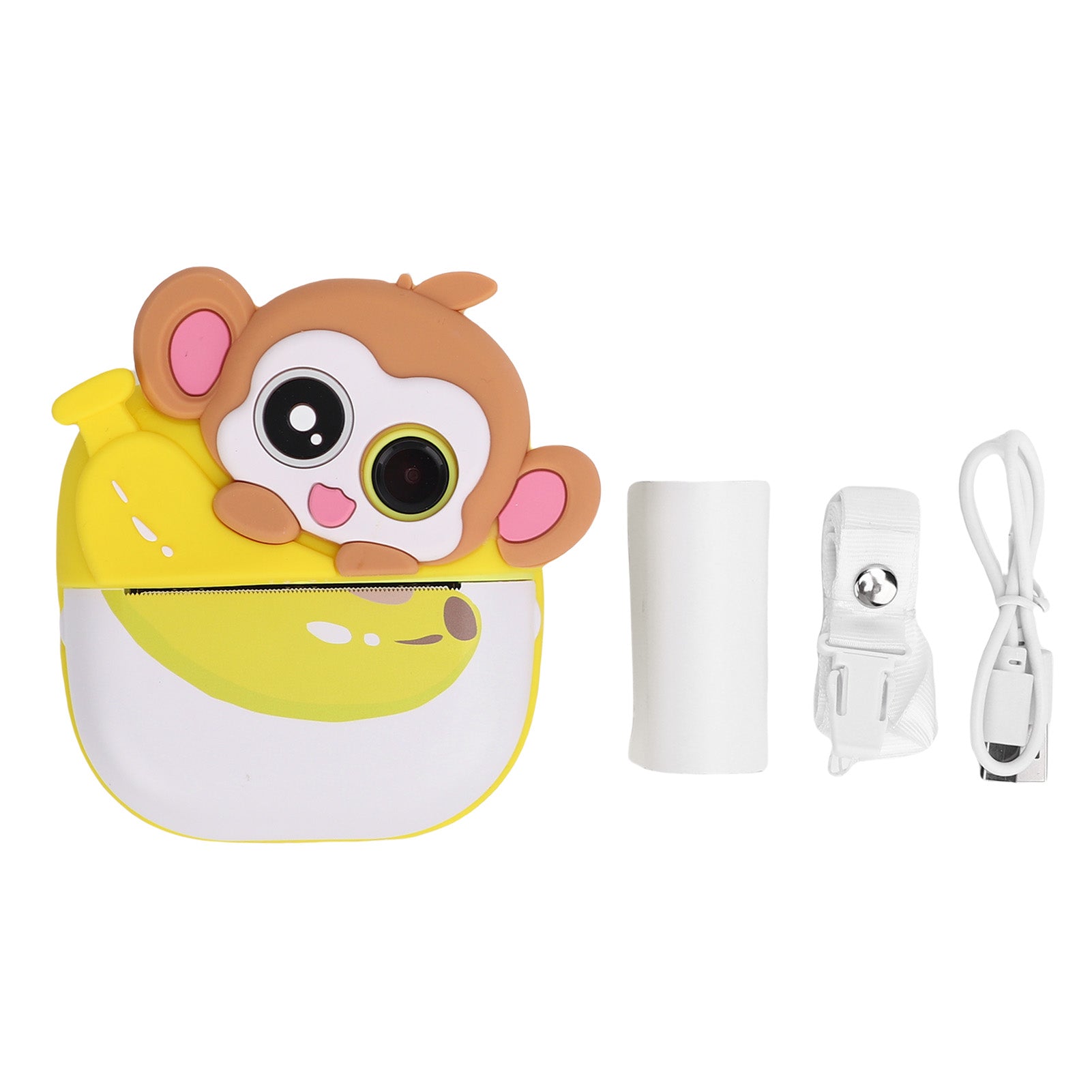 Instant Print Digital Camera 48MP FHD Cute Cartoon Monkey H3