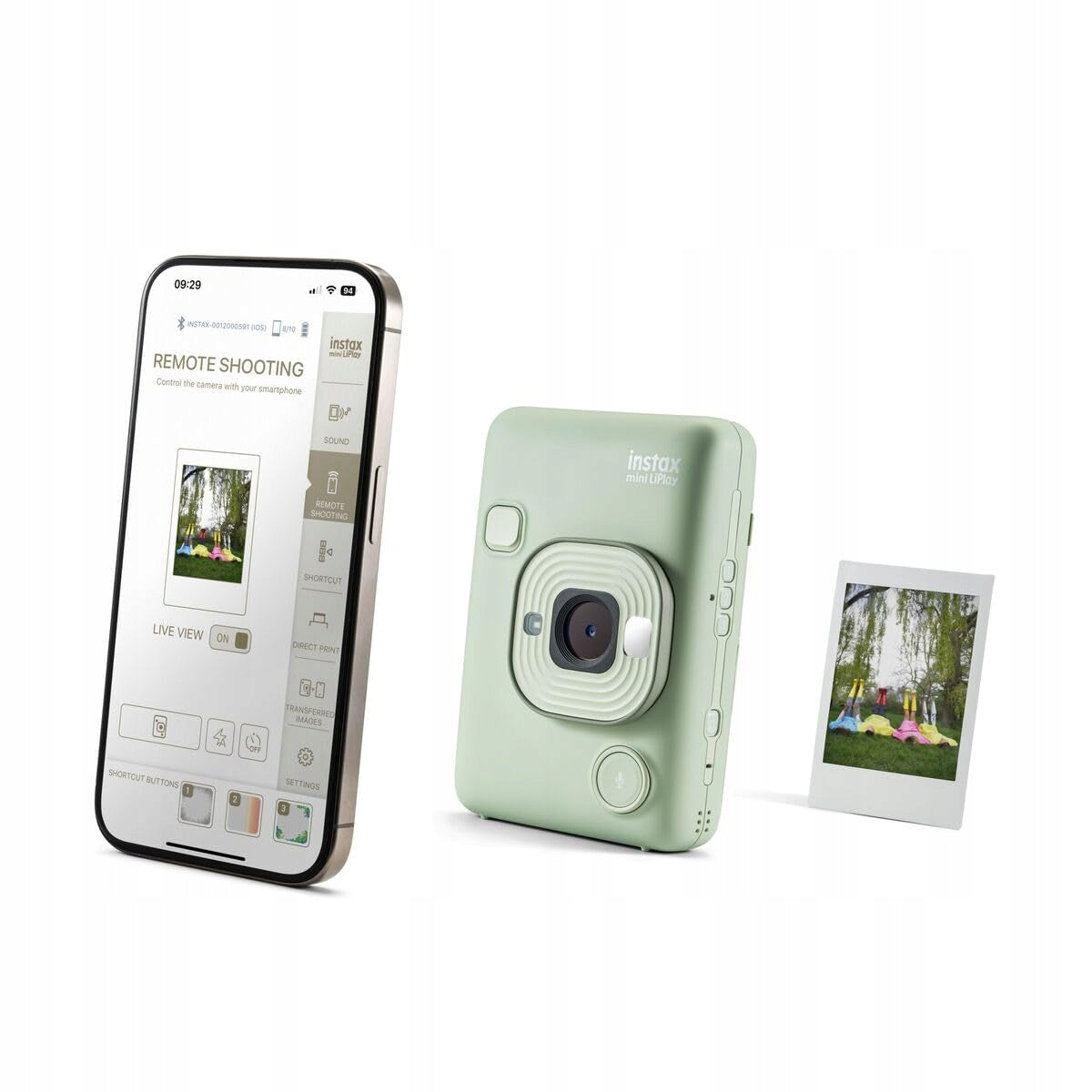 Instax mini LiPlay Matcha Green Lcd 2,7'' USB-C Hybrid Camera