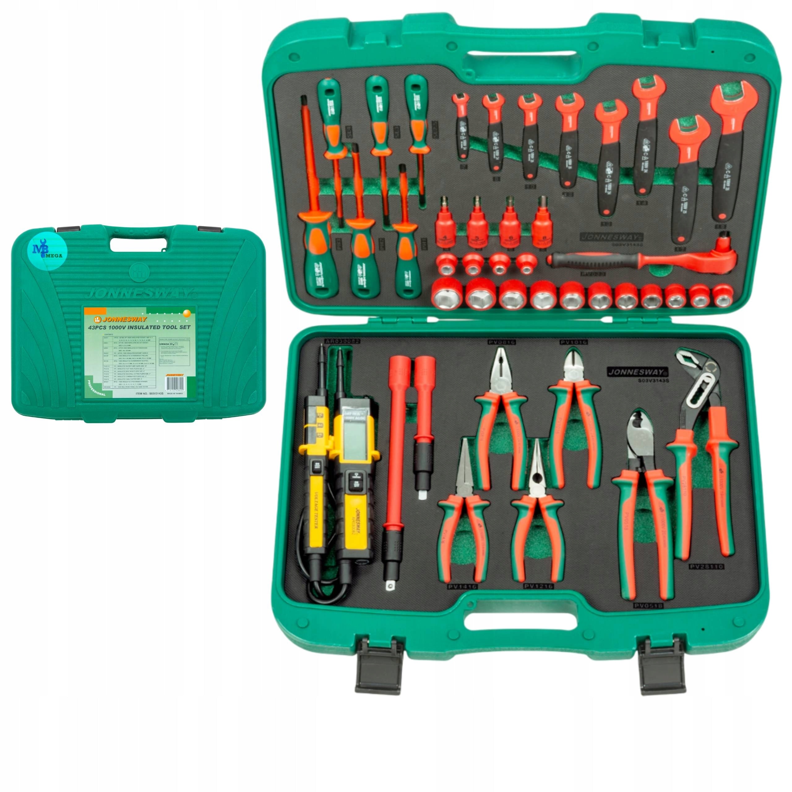 Insulated Hand Tool Set 1000V 43pcs Electric VDE Screwdrivers