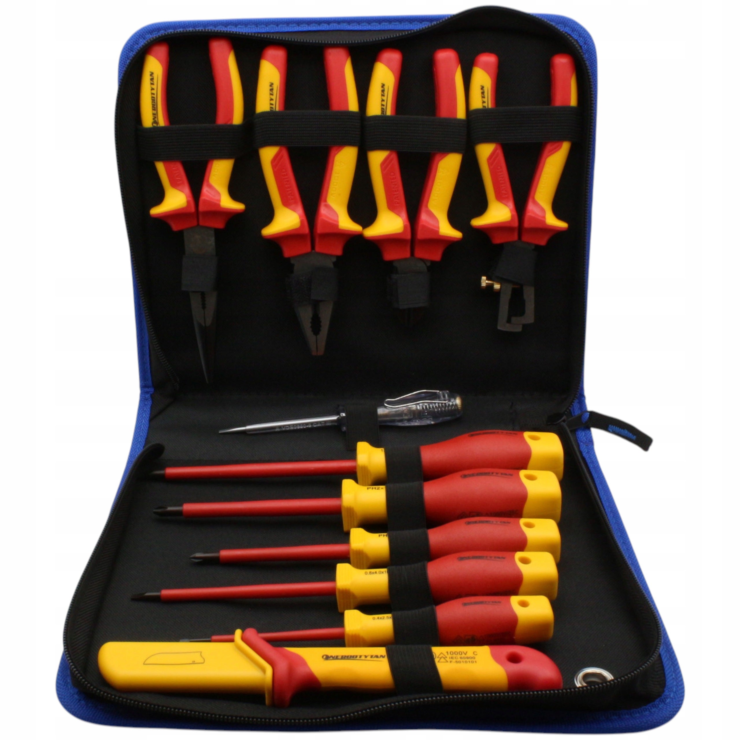 Insulated Tool Set SCREWDRIVERS PLIERS INSULATED KNIFE 11 pieces 1000V Packaging status original