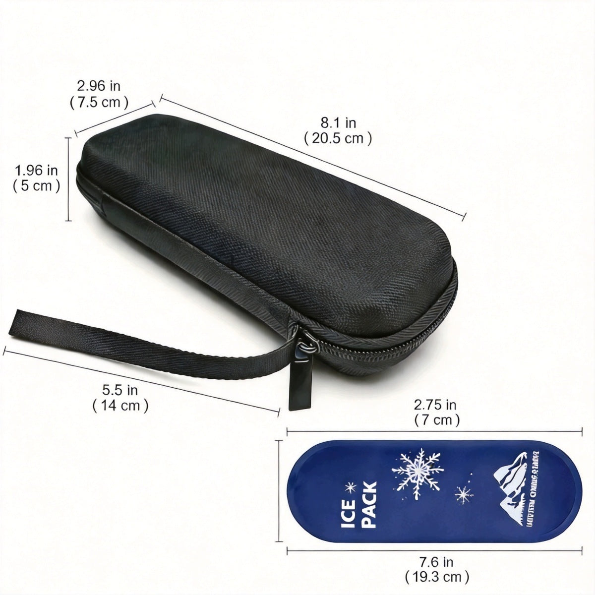 Insulin Cooling Bag Portable Set of 2 Travel Cooling Cartridges Medical device no