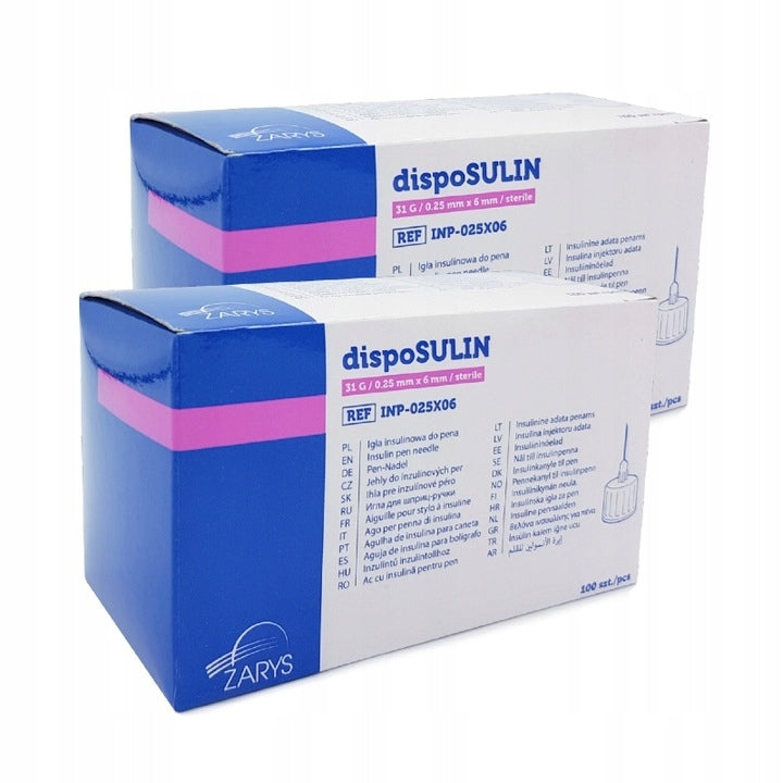 Insulin Pen Needles 200 Pcs G31 0,25mmx6mm DispoSULIN For All