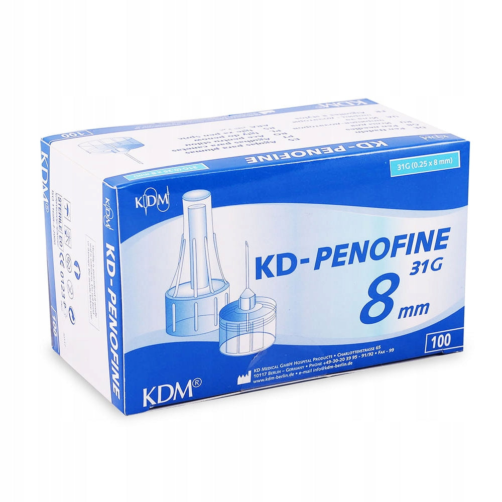 Insulin Pen Needles 31G 8mm x 0,25mm KDM KD-Penofine 100pcs