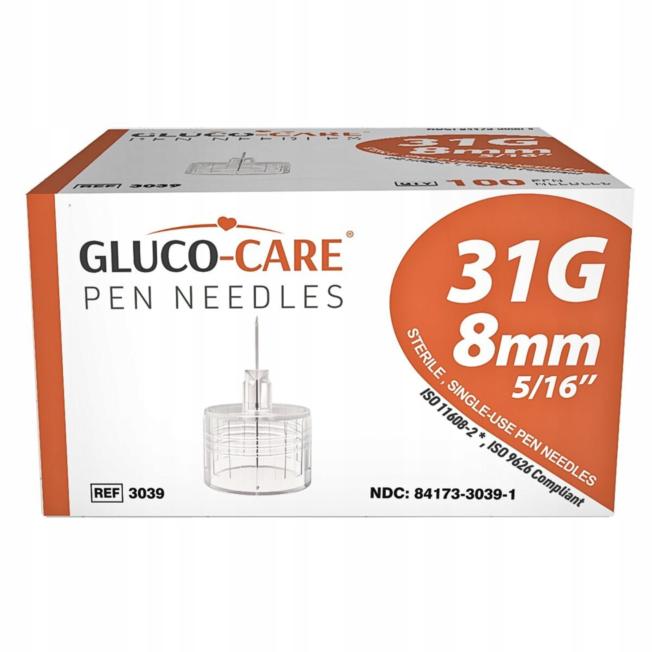 Insulin pen needles 31G 8MM MEDIVENA Gluco-Care 100 pcs