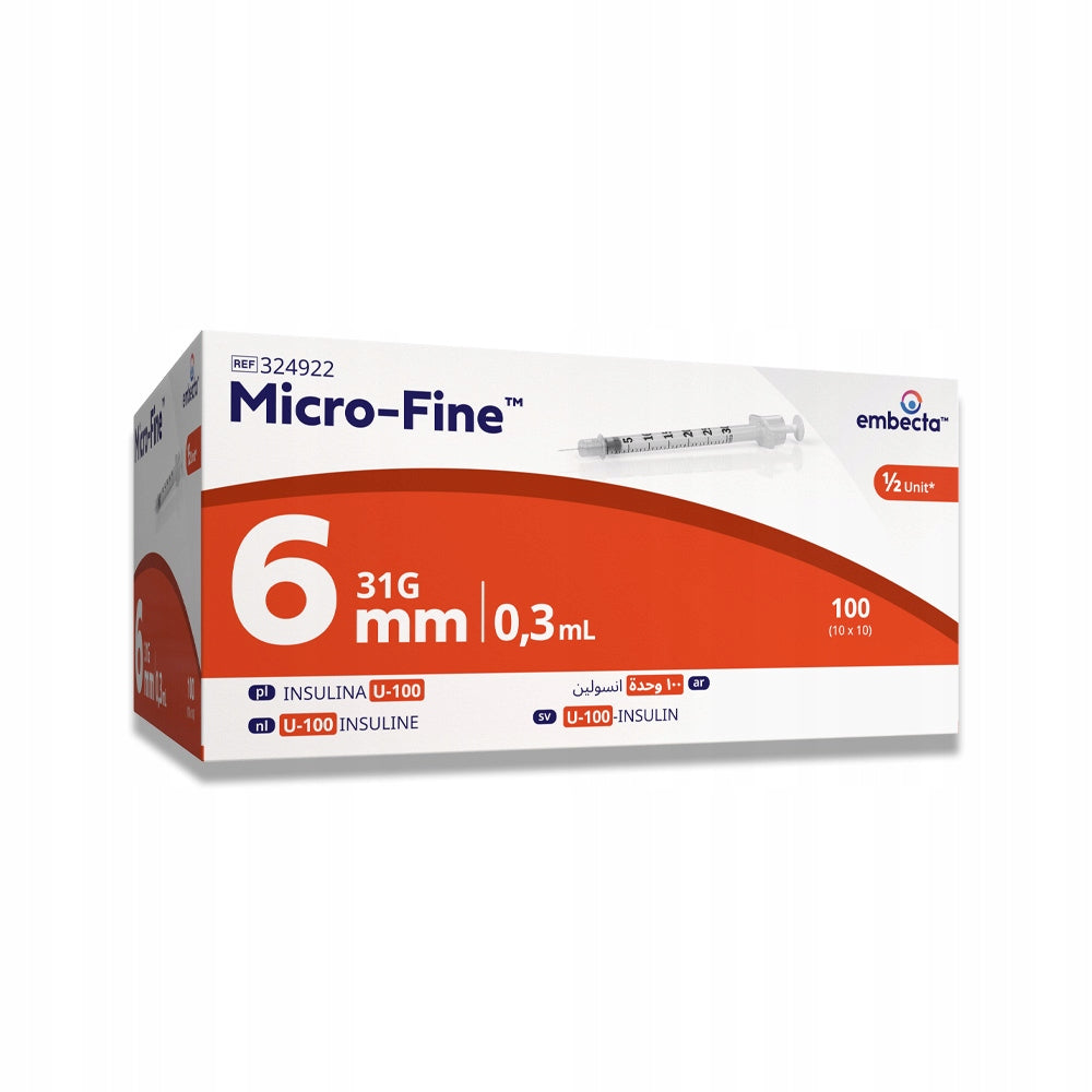 Insulin syringes EMBECTA Micro Fine 0,3 ml 31G 0,25mm x 6mm