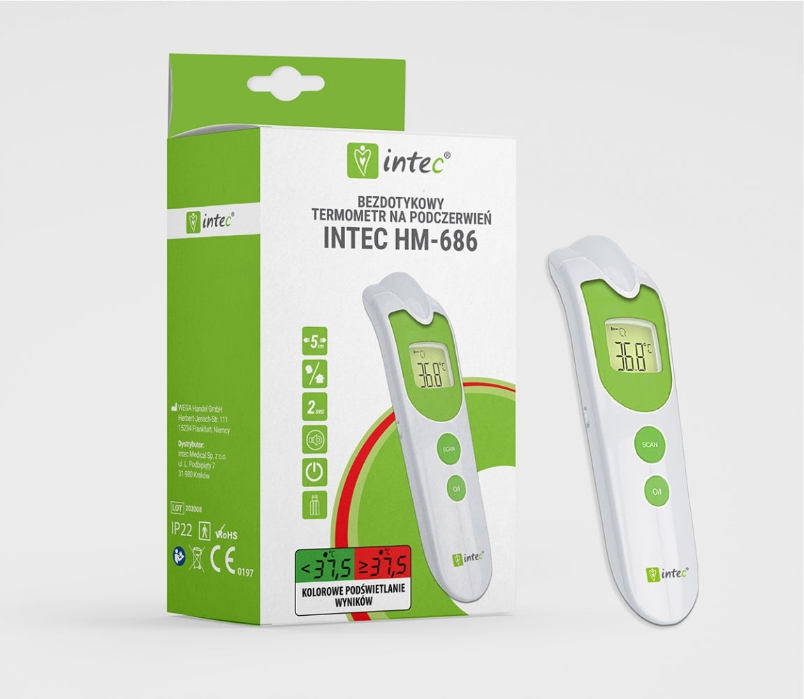 Intec non-contact infrared thermometer HM 686 Medical device type accessories for a medical device or a product without an intended medical purpose
