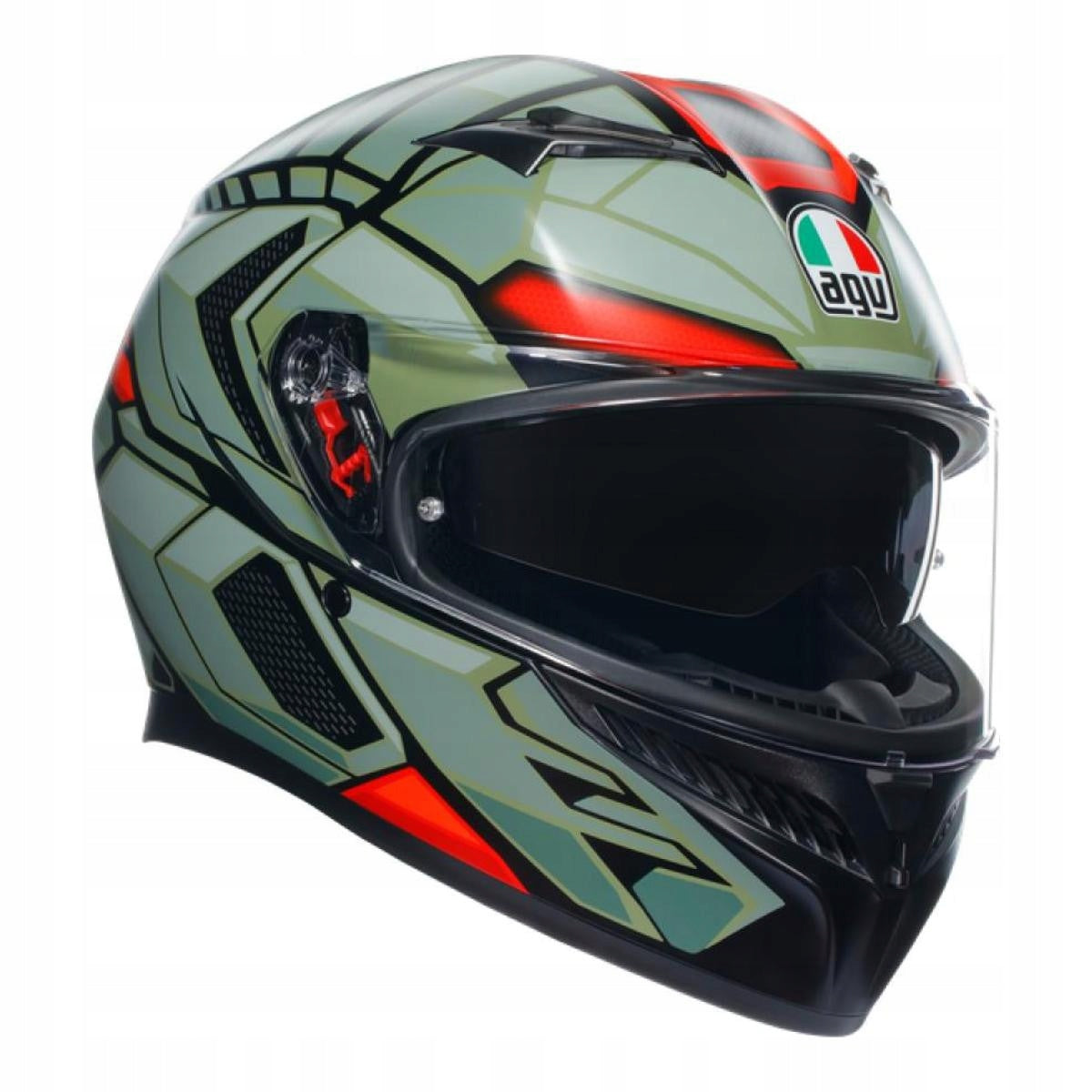 Integral Helmet AGV K3 Decept Matt Black/Green/Red Size 2XL
