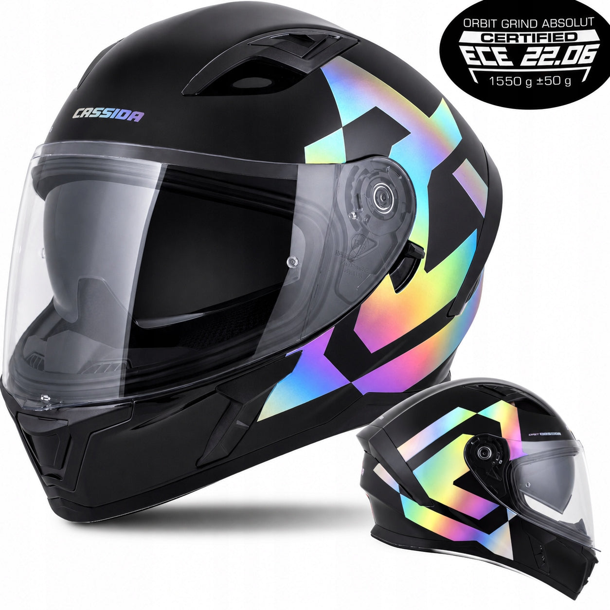 Integral helmet Cassida Orbit with Hologram XS ECE 22.06 blend under intercom