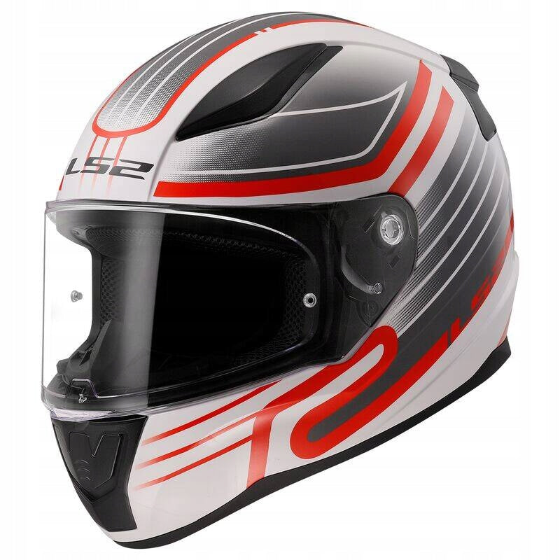 Integral helmet LS2 FF353 RAPID II CIRCUIT WHITE RED ECE 22.06 approval