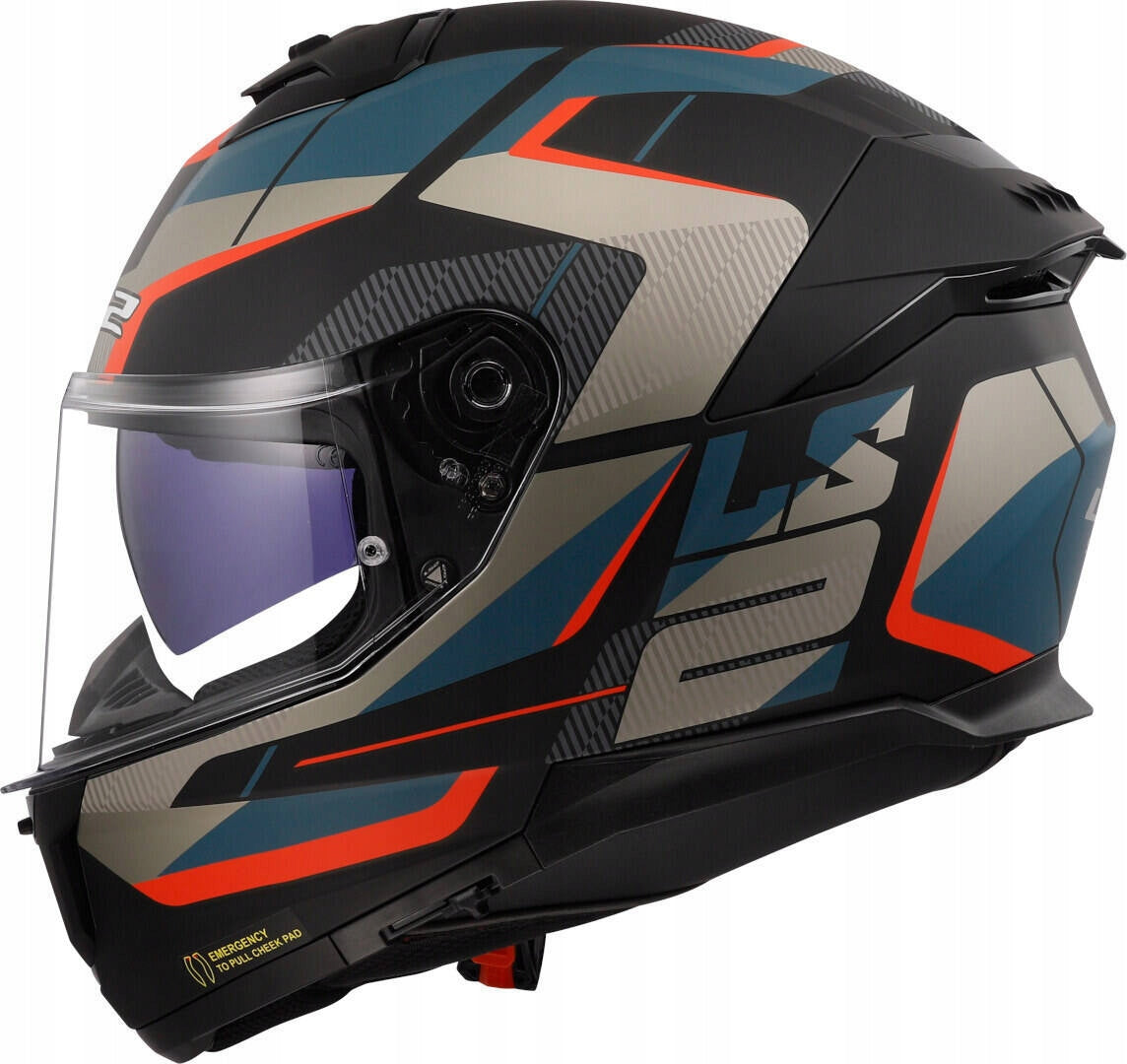 Integral helmet LS2 FF808 STREAM II ROAD M.BLACK BLUE ECE 22.06 approval Size L