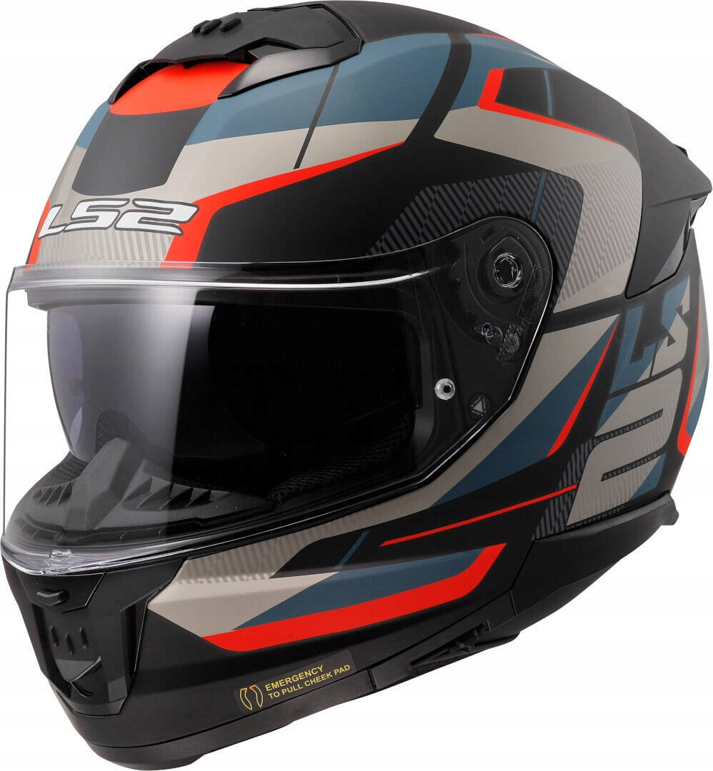Integral helmet LS2 FF808 STREAM II ROAD M.BLACK BLUE ECE 22.06 approval