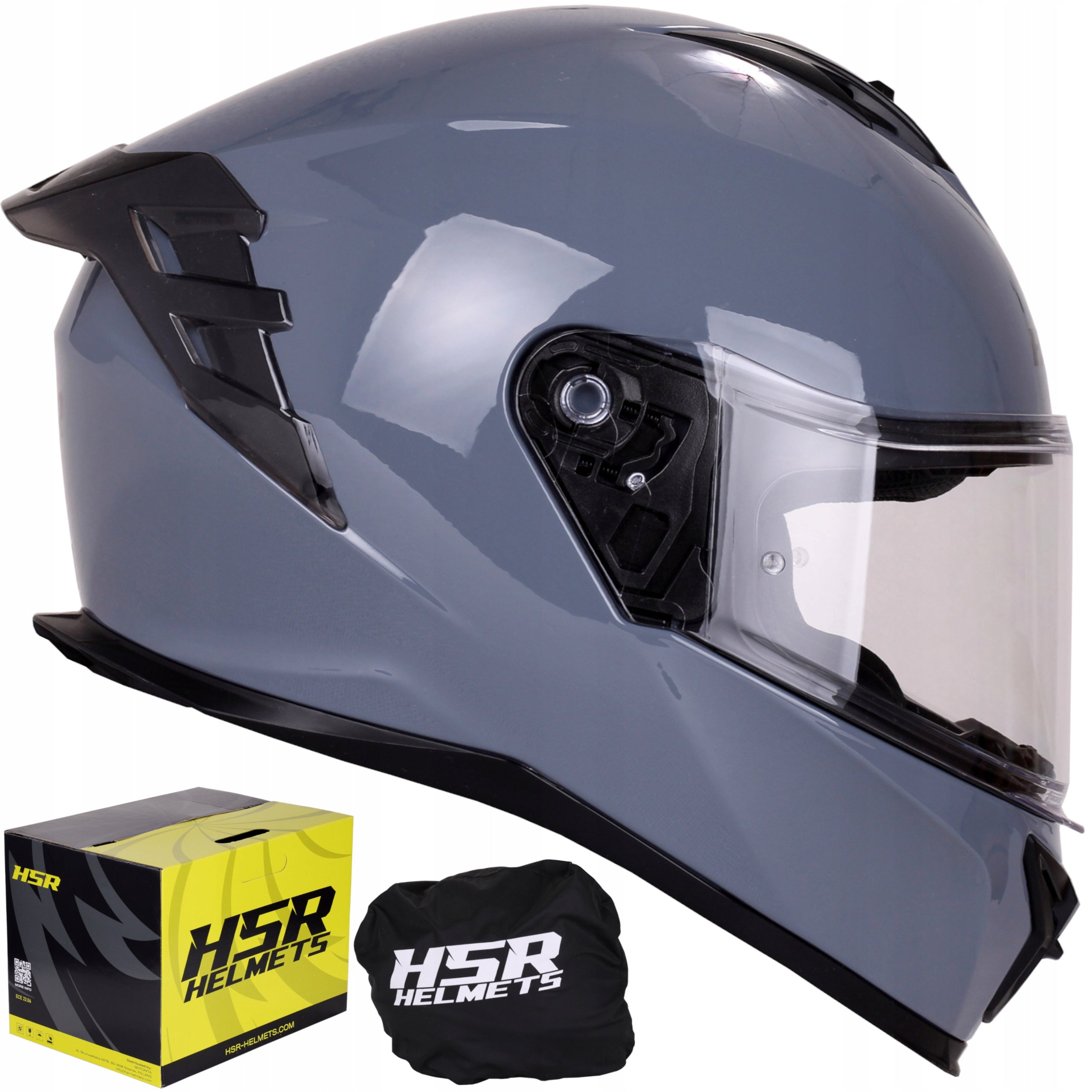 Integral helmet for motorcycle HSR HS986 nardo grey fast under Pinlock ECE 22.06