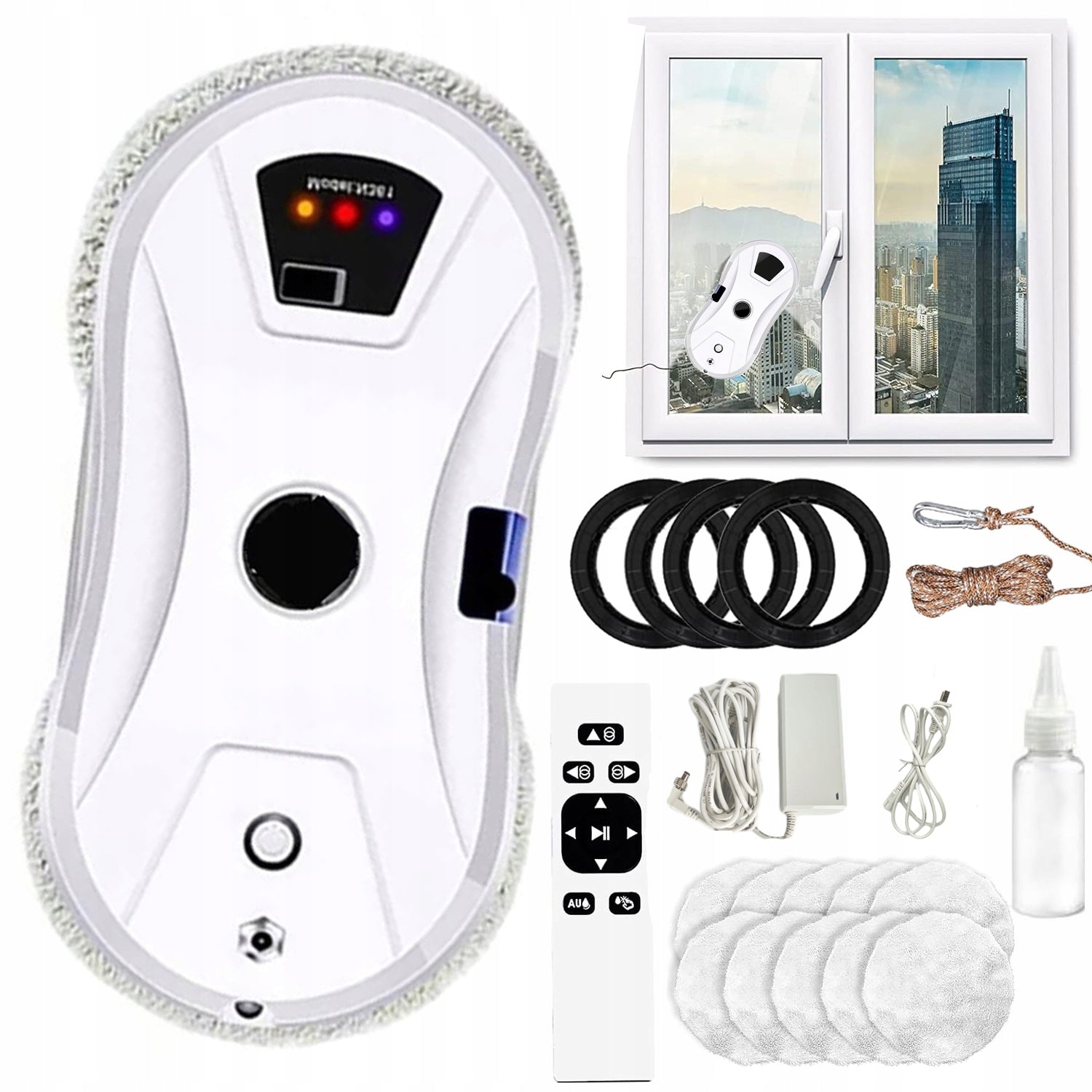 Inteligentny Robot Do Mycia Okien Glazury 5600Pa Automatyczny Spray Wody