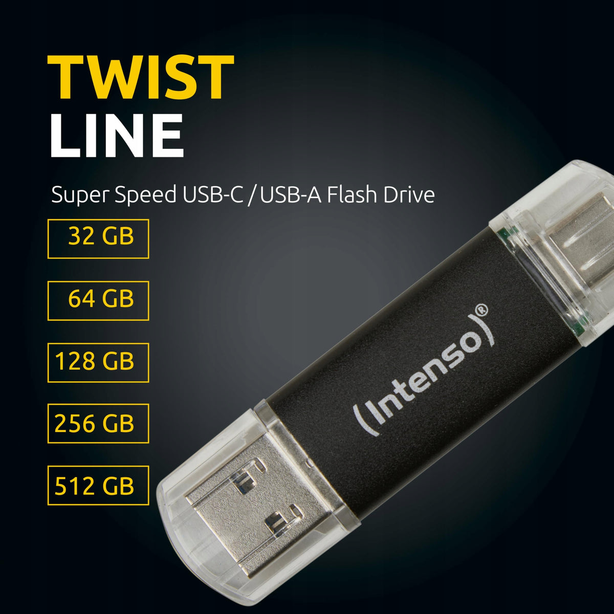 Intenso Twist Line 512 GB, Dual Usb 3.2 memory Color gray