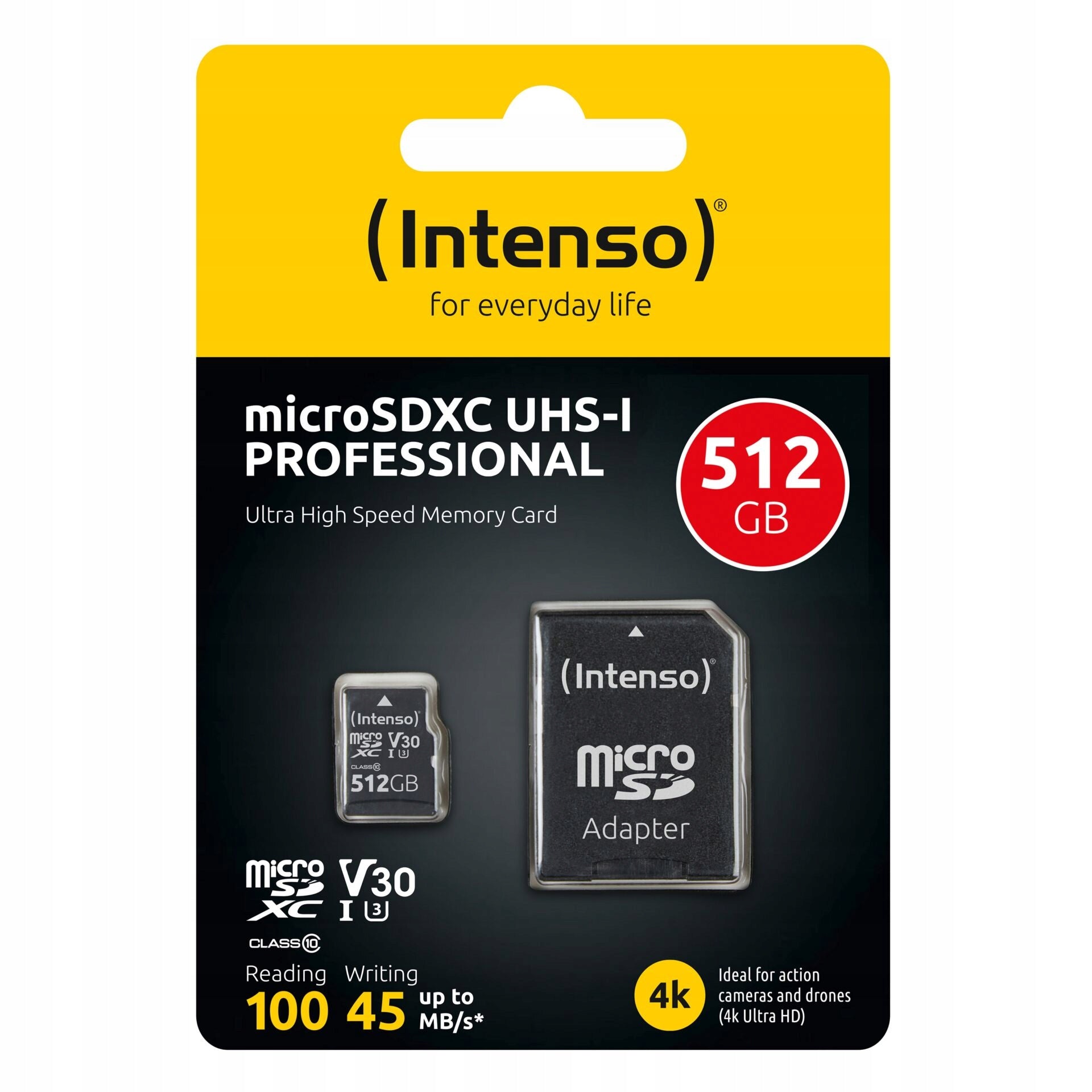 Intenso microSDXC 512GB Class 10 UHS-I Professional + Adapter Packaging status original