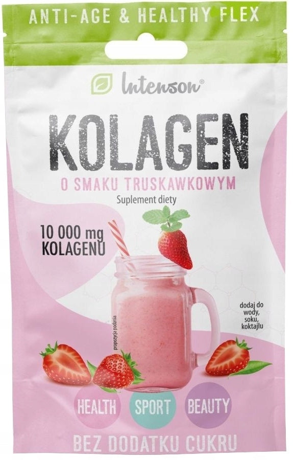 Intenson Collagen Vitamin C Hyaluronic Acid Hair Skin 11g Strawberry