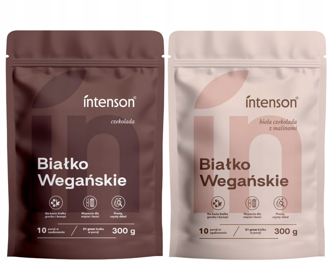 Intenson VEGETABLE PROTEIN 0,6kg WHITE CHOCOLATE 300g + CHOCOLATE 300g