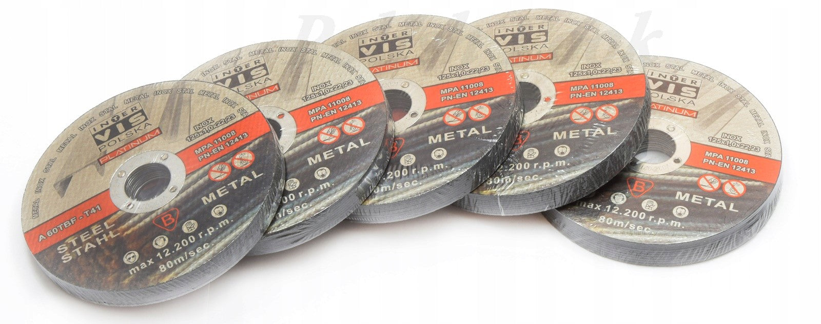 InterVis INOX 125x1 Steel Metal Cutting Disc Manufacturer code Tarcza 125x1 - 10szt