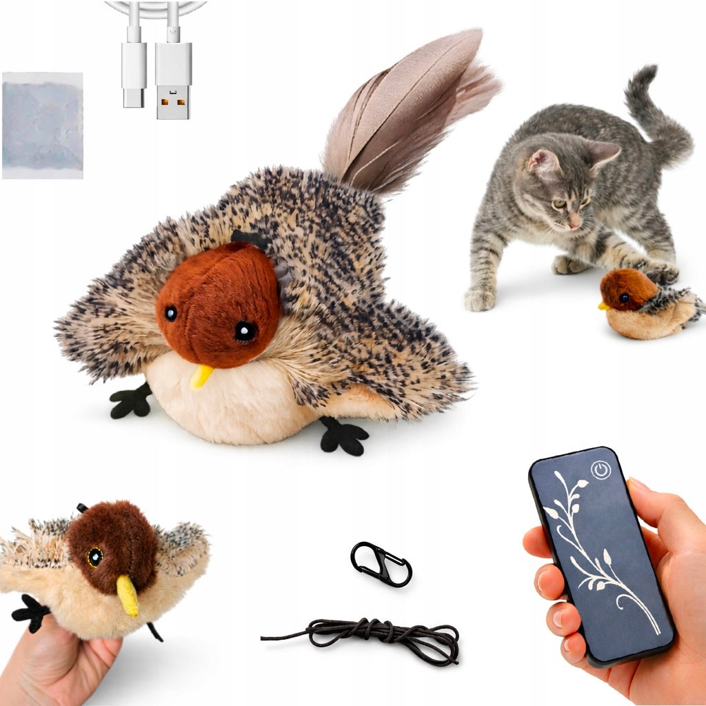 Interactive Cat Toy Bird USB sound movement Catnip U058