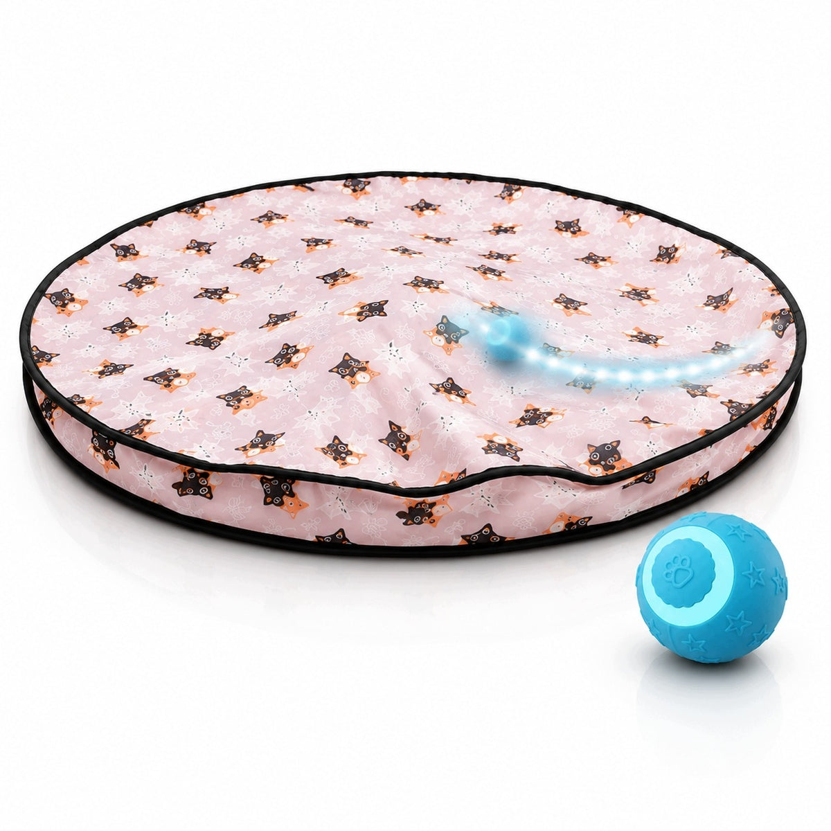 Interactive Cat Toy Moving Ball Tunnel Mat Self-Propelled Cat Hunter