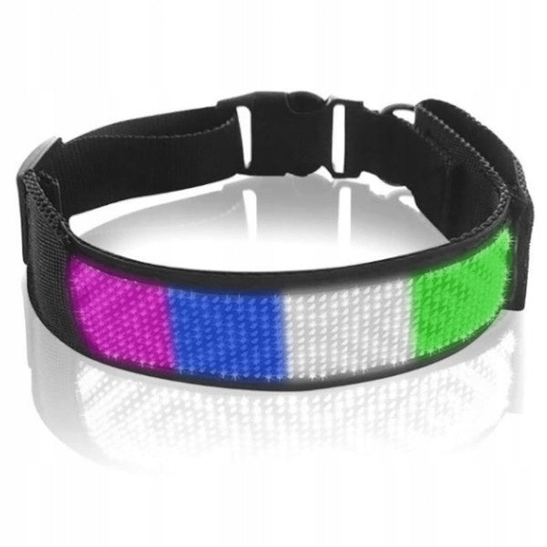 Interactive Dog Collar with LED Display size. L/M