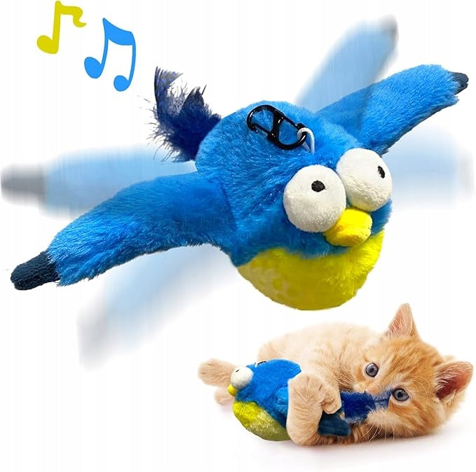 Interactive Touch Toys for Cat Flying Bird Toy with Catnip
