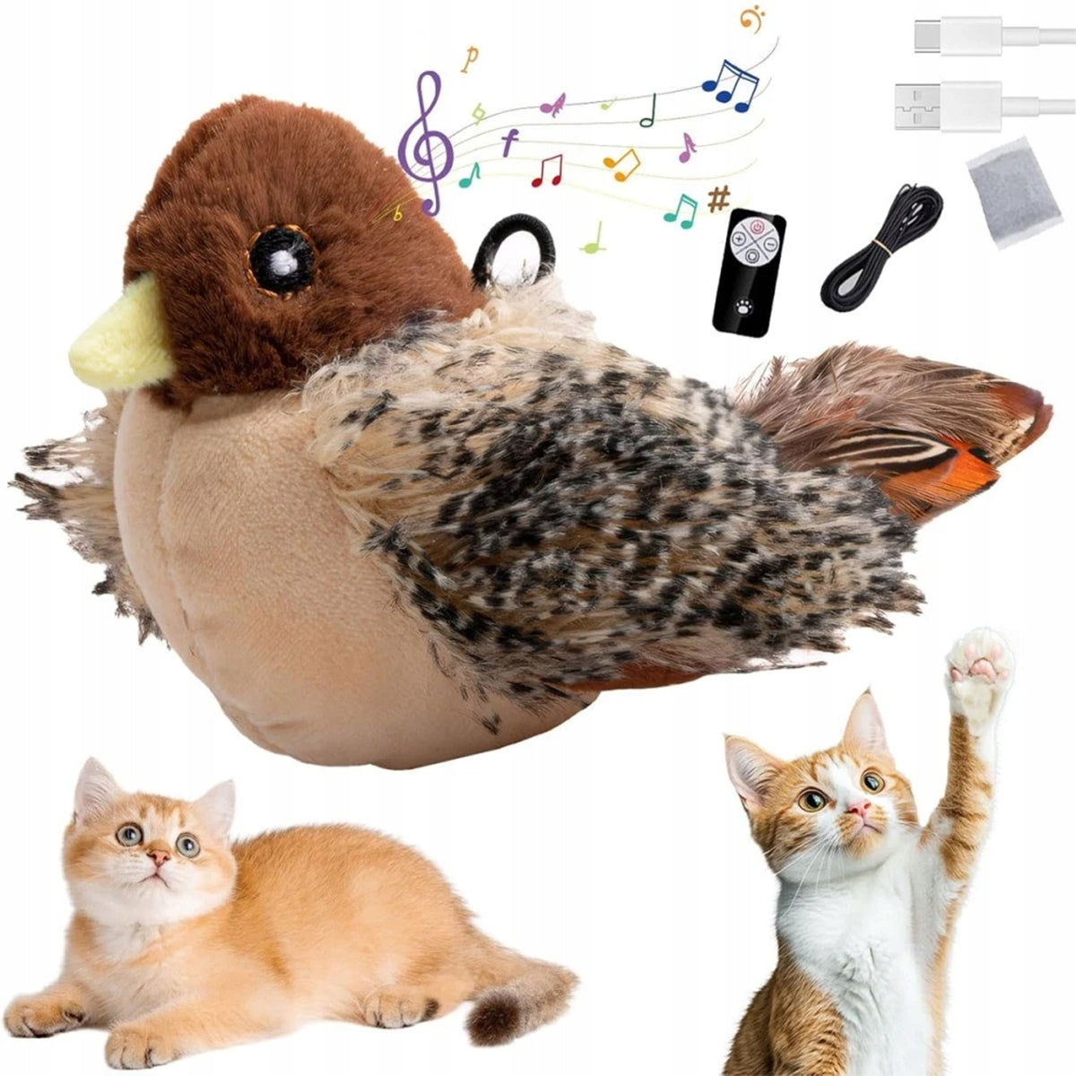 Interactive USB-C Flying Bird Toy Cat Toy With Remote Control