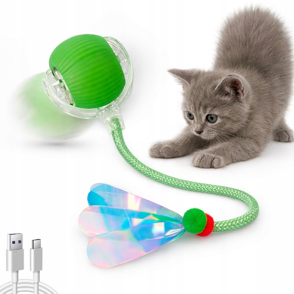 Interactive ball for cat and dog LED toy with vibration GREEN (U010)