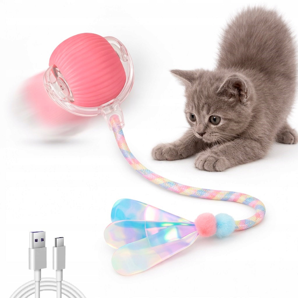 Interactive ball for cat and dog - LED toy with vibration PINK (U010)